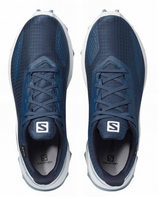 Salomon Alphacross Blast Gtx Trail Running Shoes Navy/White Men