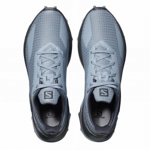 Salomon Alphacross Blast Trail Running Shoes Grey Blue/Grey Blue Men