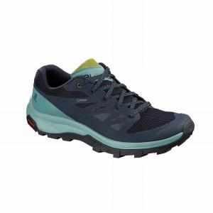 Salomon Outline Gore-Tex Hiking Shoes Turquoise/Navy Women