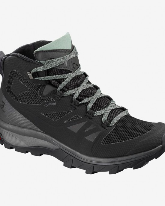 Salomon Outline Mid Gtx Hiking Shoes Black Women