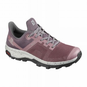 Salomon Outline Prism Gore-Tex Hiking Shoes Burgundy Women