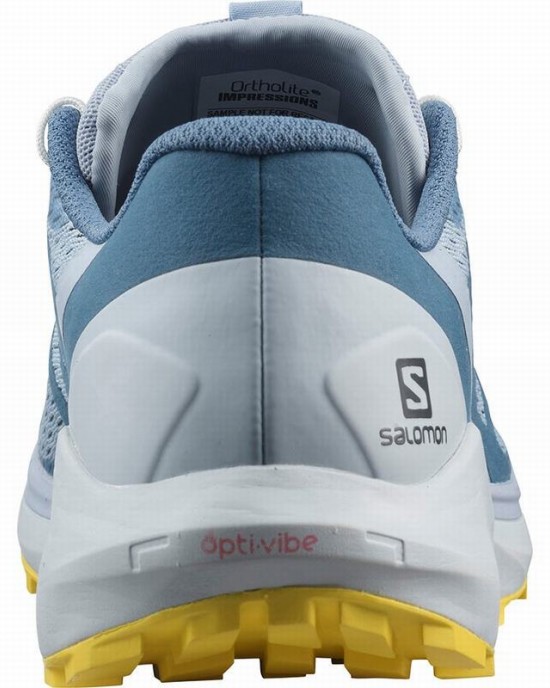 Salomon Sense Ride 4 Trail Running Shoes Blue/Lemon Women