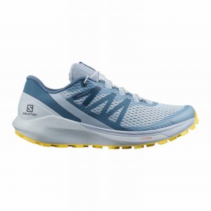 Salomon Sense Ride 4 Trail Running Shoes Blue/Lemon Women