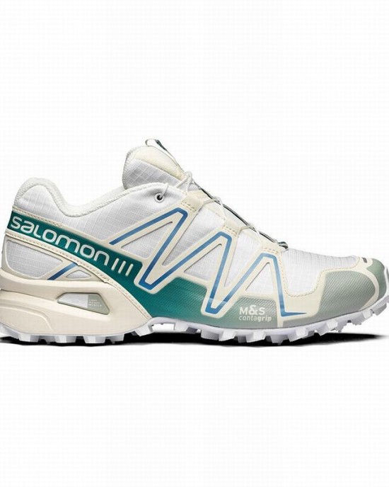 Salomon Speedcross 3 Trail Running Shoes White/Light Turquoise Men