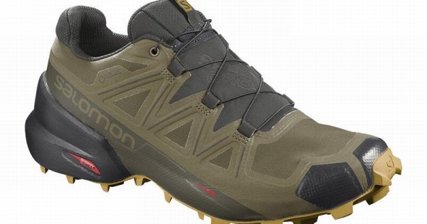 Salomon Speedcross 5 Gore Tex Trail Running Shoes Olive Men