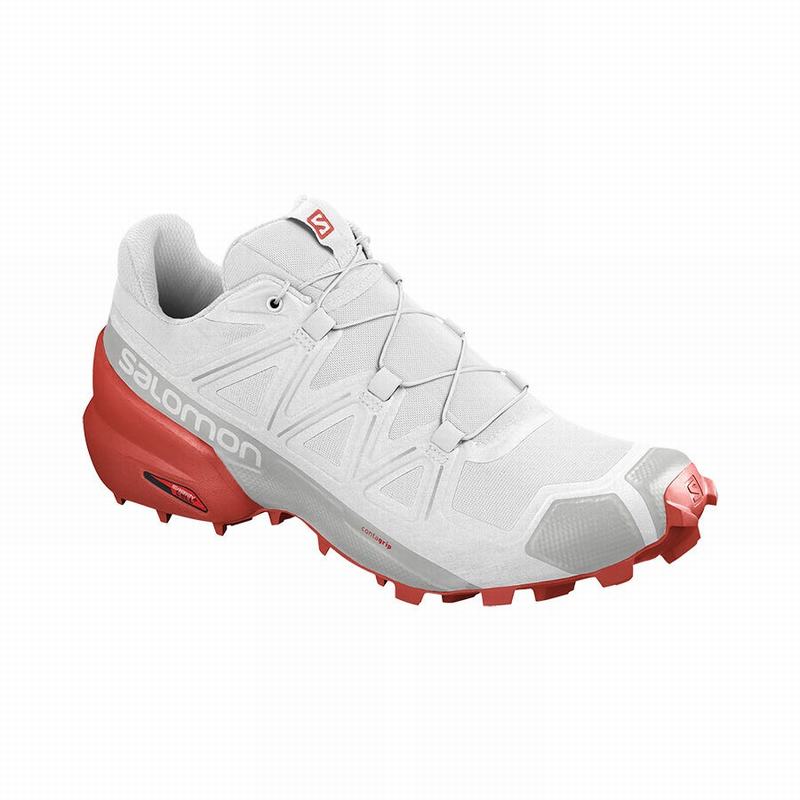 Salomon Speedcross 5 Trail Running Shoes White/Red Men