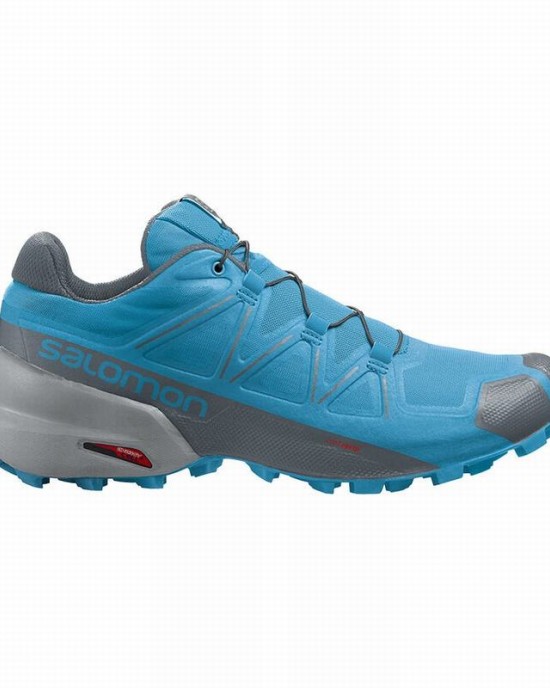 Salomon Men Running Shoes Blue Gray 13M Speedcross 5 Gortex Hiking Trail  Sneaker