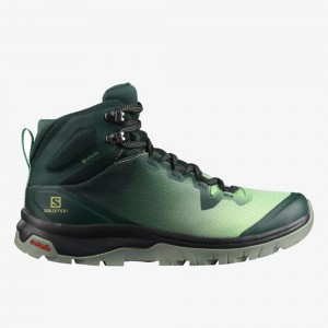 Salomon Vaya Mid Gtx Trail Running Shoes Green Women