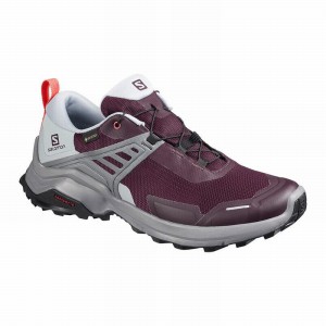 Salomon X Raise Gore-Tex Hiking Shoes Burgundy Women