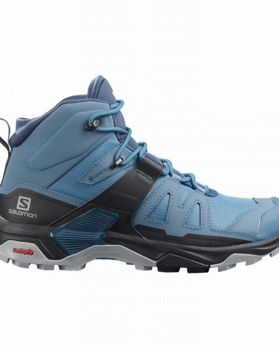 Salomon X Ultra 4 Mid Gore-Tex Hiking Boots Blue/Black Women Salomon X Ultra 4 Mid Gore-Tex Hiking Boots Blue/Black Women