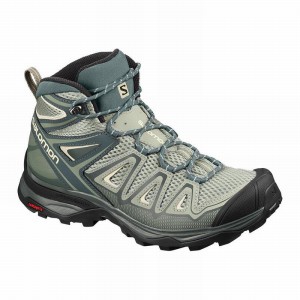 Salomon X Ultra Mid 3 Aero Hiking Boots Green Women